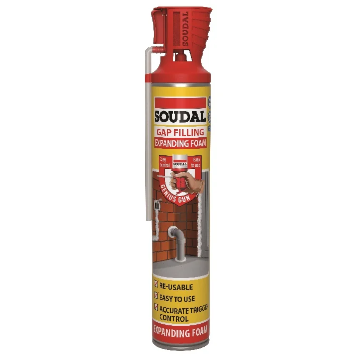 Soudal 130373 Genius Gun Gap Filling Expanding Foam Champagne 750ml 134843