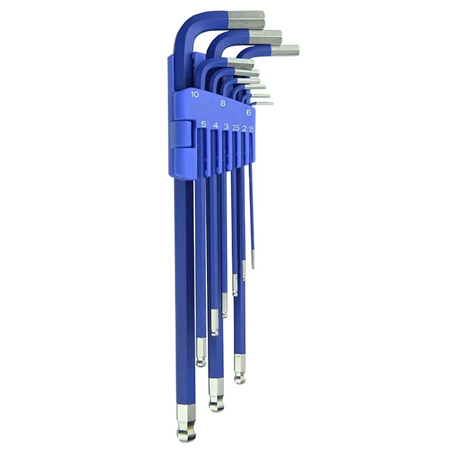 KC Tools 10616 Ball Point Hex Key Set Long Series 9 Piece Metric
