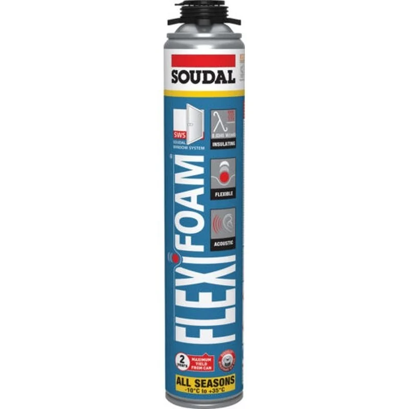 Soudal 117472 Gun Grade Gap Filling Flexible Expanding Insulation Foam Blue 750ml 083745