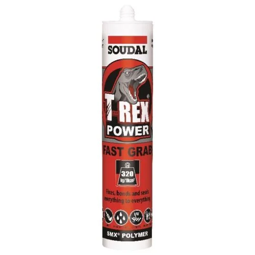 Soudal T-Rex Power Fast Grab 290ml SMX Polymer Sealant Adhesive Beach Sand 128463 119598