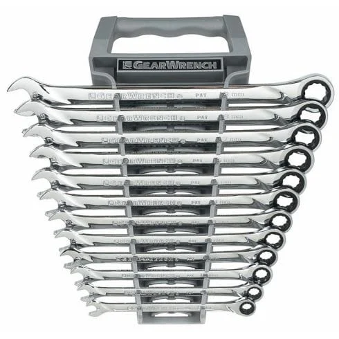 12 Piece 72-Tooth 12 Point XL Ratcheting Combination Metric Wrench Set 85098 by GEARWRENCH