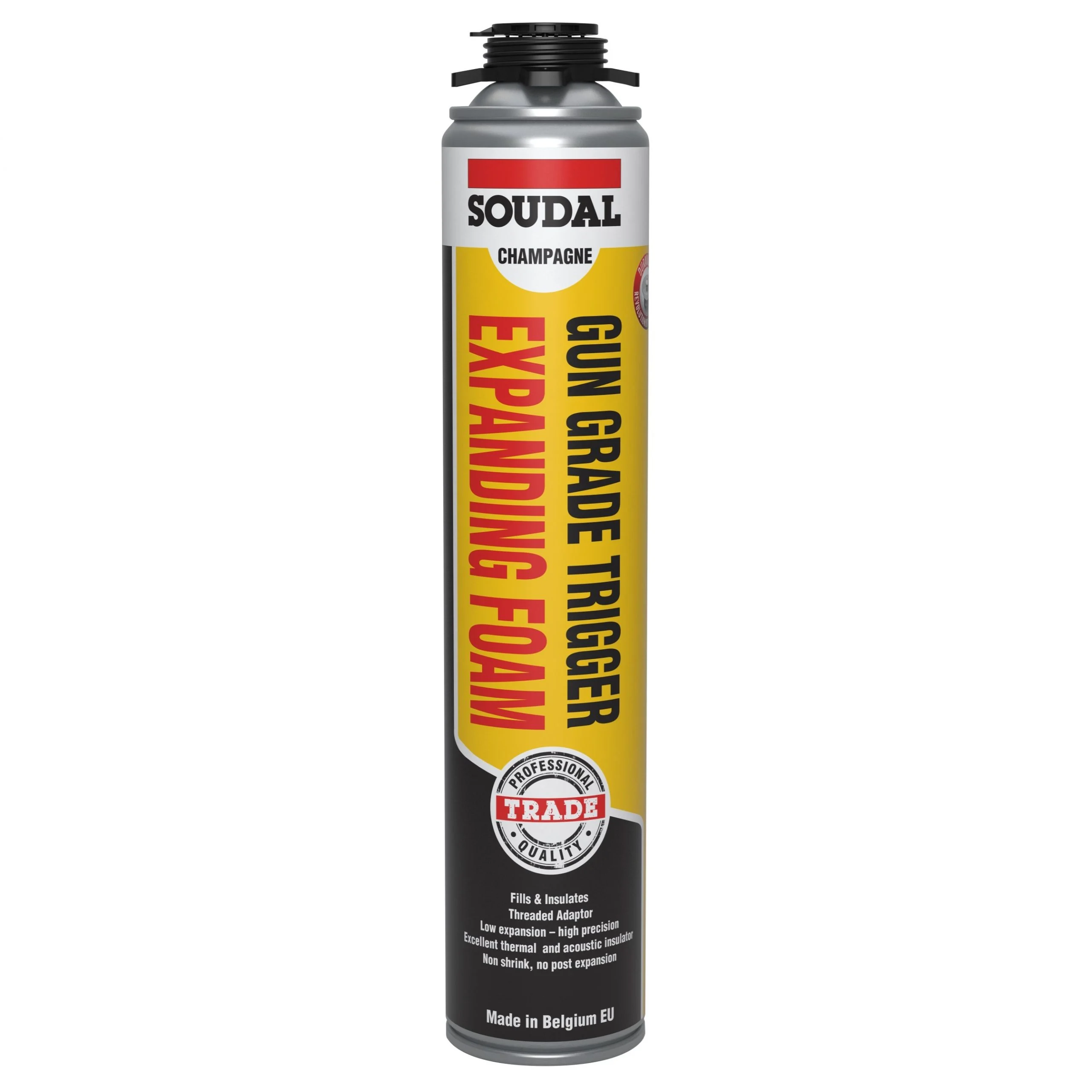 Soudal 130278 Gap Filling Gun Grade Trigger Expanding Foam Champagne 750ml 134294