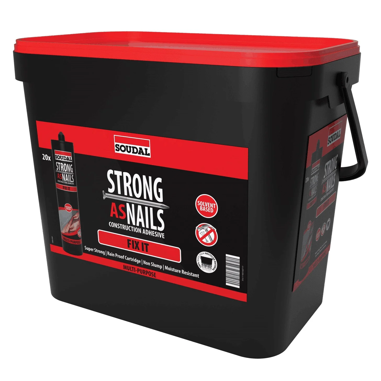 Soudal 144904 Strong As Nails FIX IT Solvent Based Liquid Adhesive 350g Grab & Go Pack of 20 144898