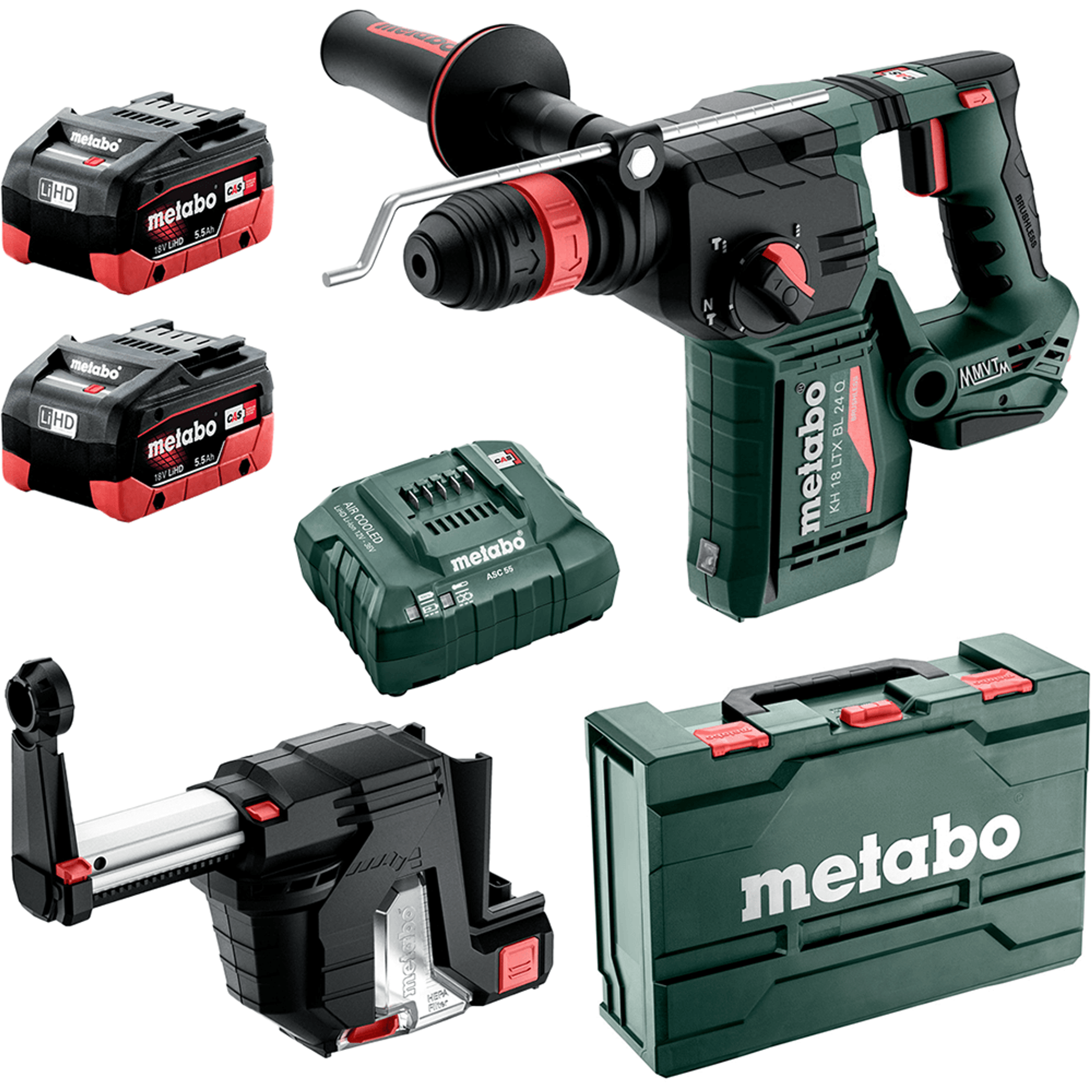 18V 5.5Ah Brushless Rotary Hammer Drill and Dust Extraction AU60171400 by Metabo