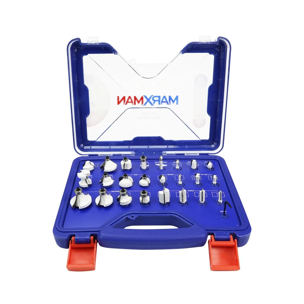 MARXMAN 1/4" Shank TCT Router Bit Set - 24 Piece MRBSTCT24PC