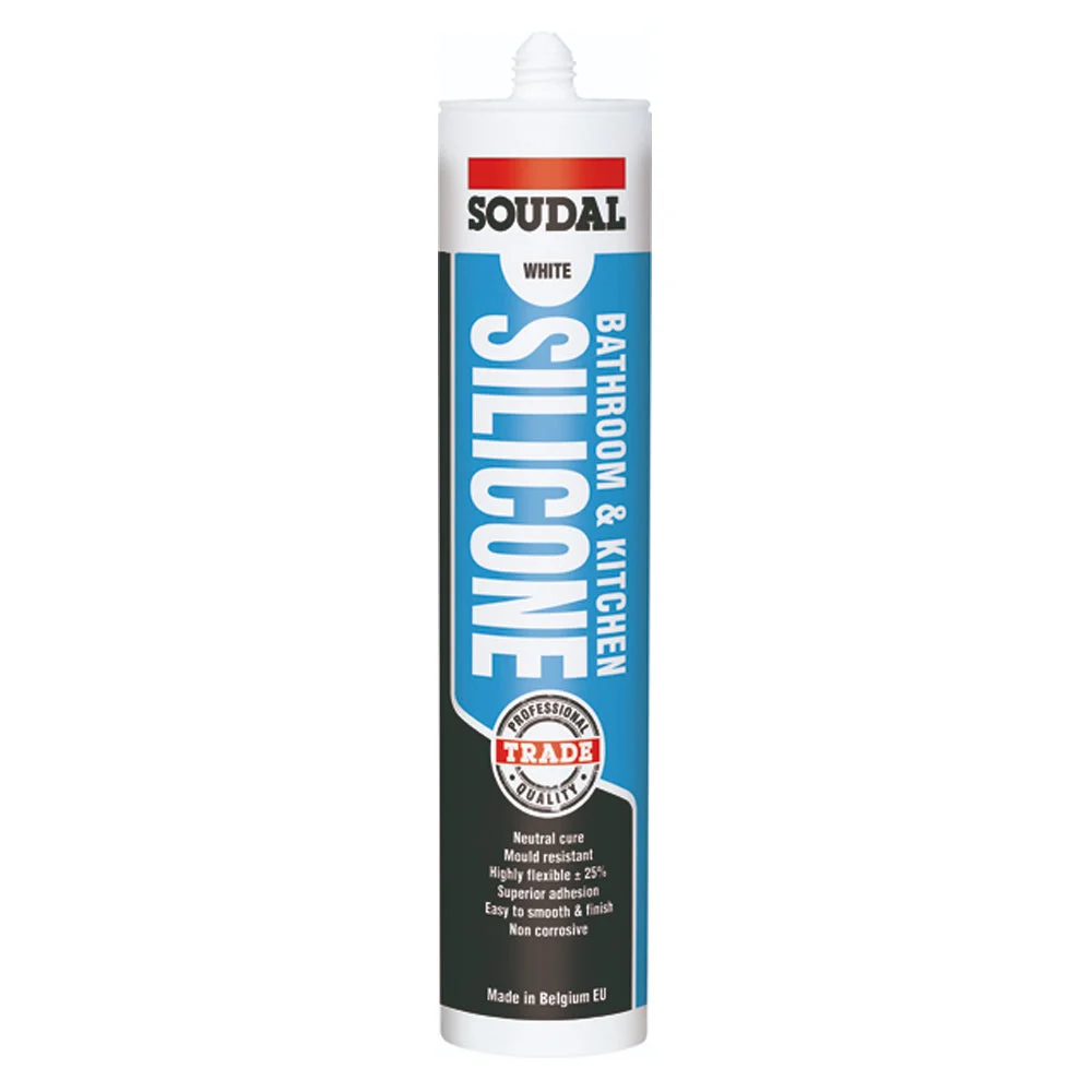 300ml Cartridge of Bathroom & Kitchen Silicone in Translucent 127784 by Soudal