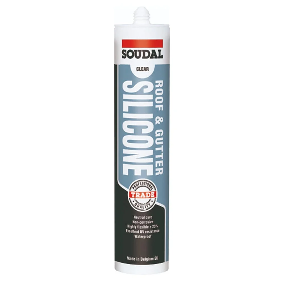 300ml Cartridge of Roof & Gutter Silicone in Grey 127778 by Soudal