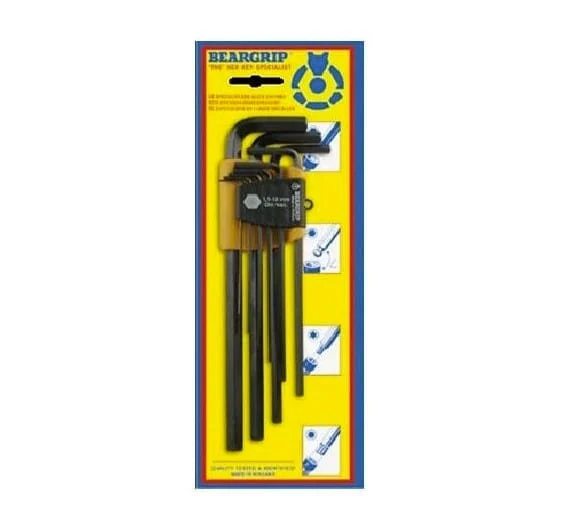 9Pce Allen / Hex Key Wrench Set Metric Long BG-2446 by Beargrip