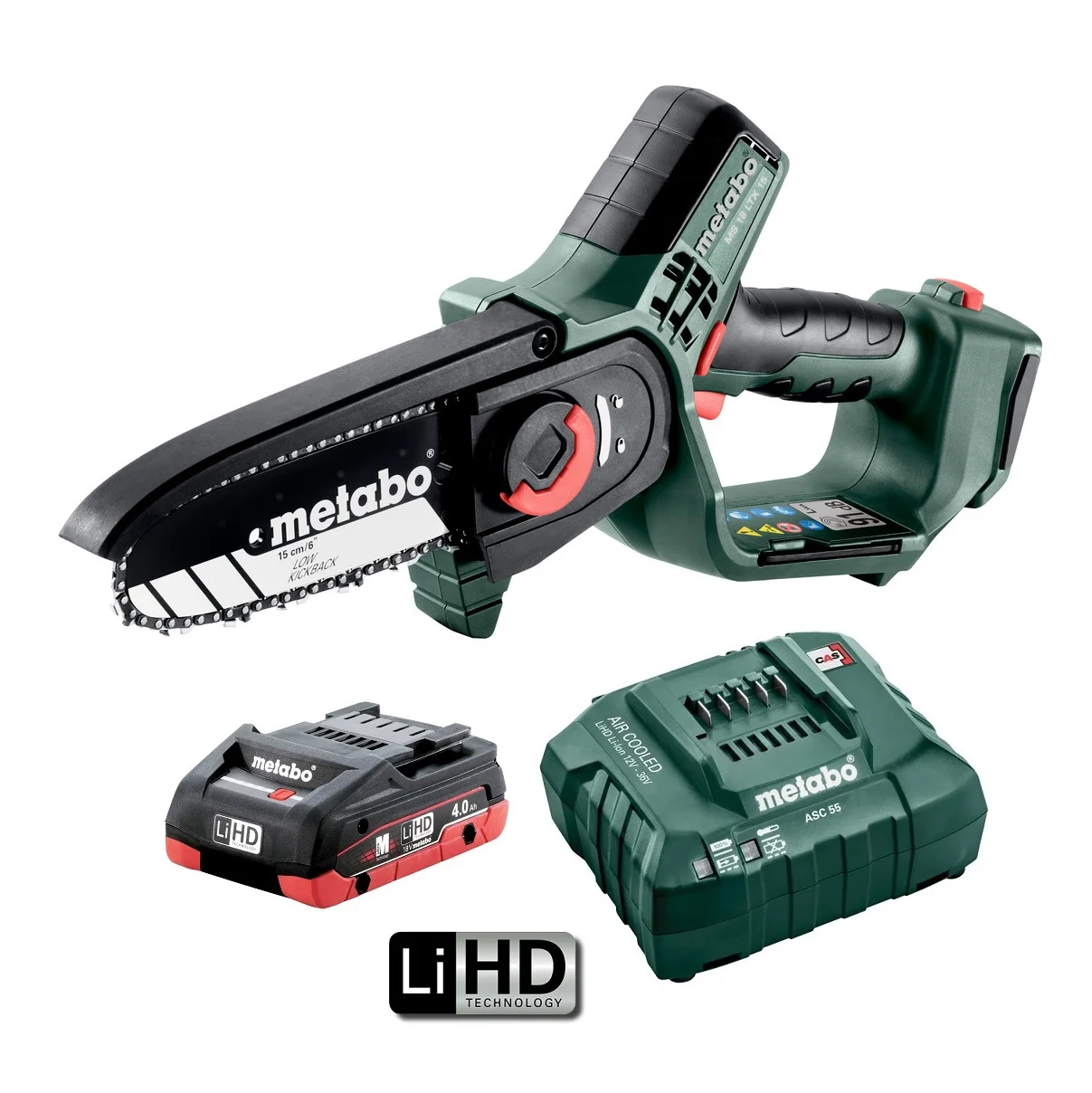 Metabo MS 18 LTX 15 1 HD 4.0 K 6″ 15cm 18V Brushless 4.0Ah Lithium-Ion Cordless Pruning Saw & Mini Chainsaw Combo Kit AU60085600