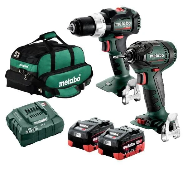 *Promo* 18V 5.5Ah 2Pce Brushless Hammer Drill + Impact Driver Combo Kit With Bonus Bag AU68205350 by Metabo