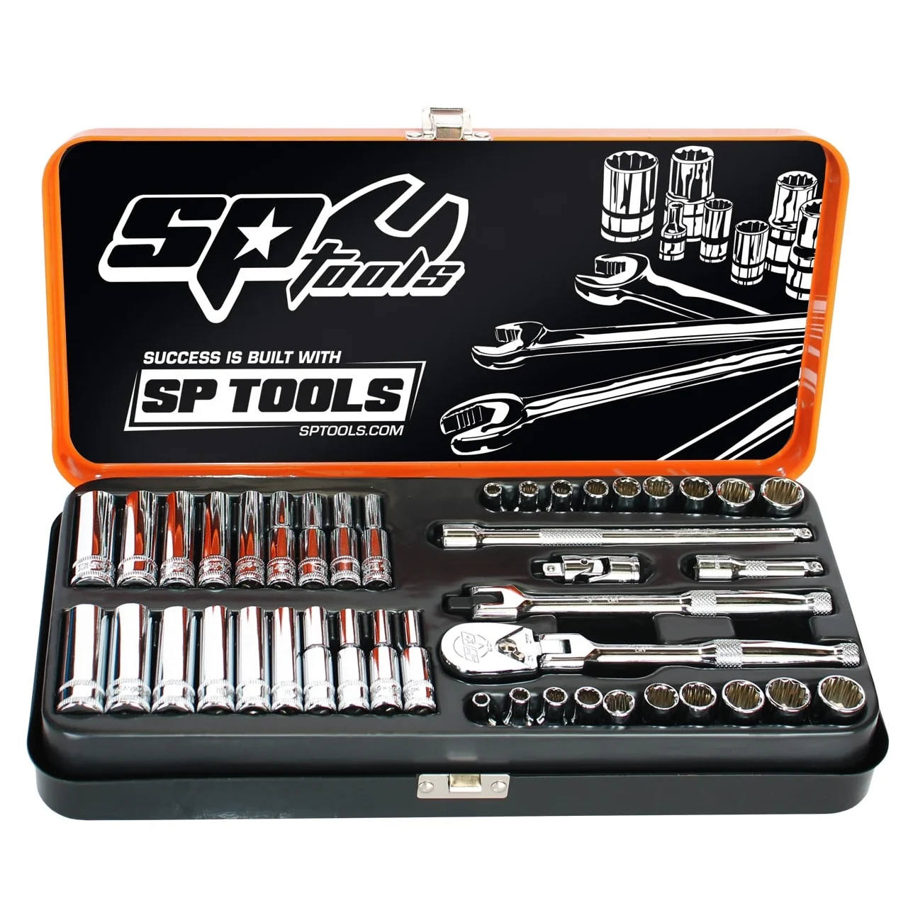 SP Tools SP20101 Socket Set 1/4″ Drive 12 & 6 Point 43 Piece Metric/SAE