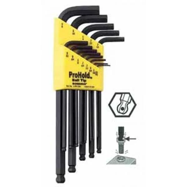 Bondhus 10pc Prohold Ball End L-Wrenches 1/16-1/4" 74938