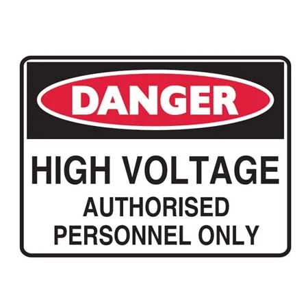 Brady Danger High Voltage Authorised Personnel Only, H450mm x W600mm, Polypropylene, White/Red/Black