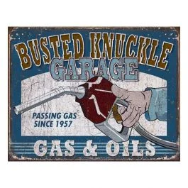 Busted Knuckle Gas & Oils Tin Sign