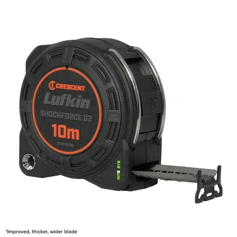 CRESCENT LUFKIN 10m x 32mm Shockforce Nite Eye™ Gen 2 Tape Measure - Black G2NE1032M