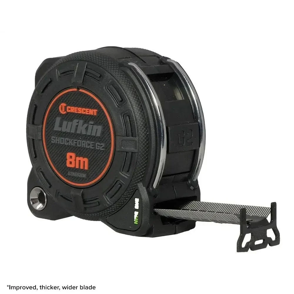 CRESCENT LUFKIN 8m x 32mm Shockforce Nite Eye™ Gen 2 Tape Measure - Black G2NE832M