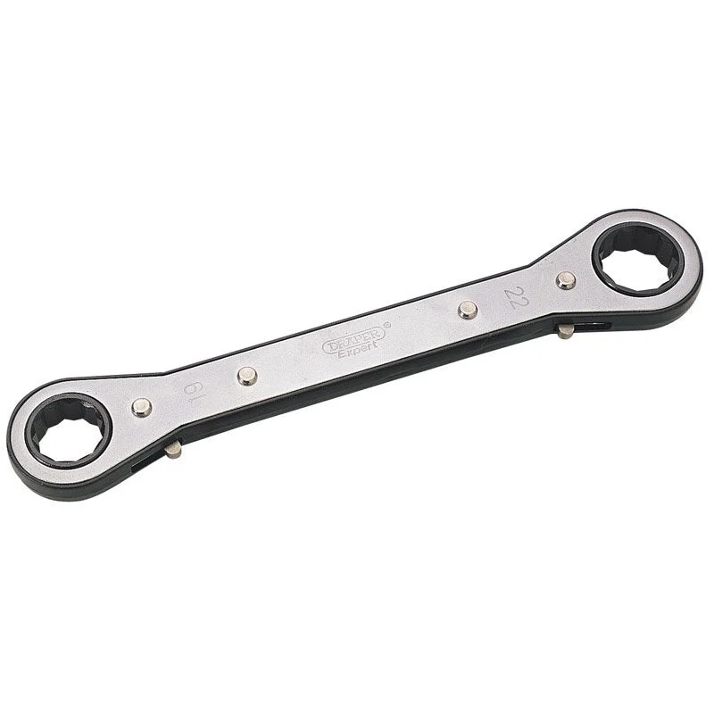 Draper Tools Ratcheting Ring Spanner (19mm x 22mm)