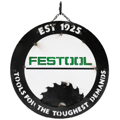 Dream Drives Festool Round Hand Made Metal Sign