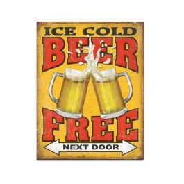 Free Beer - Next Door Tin Sign