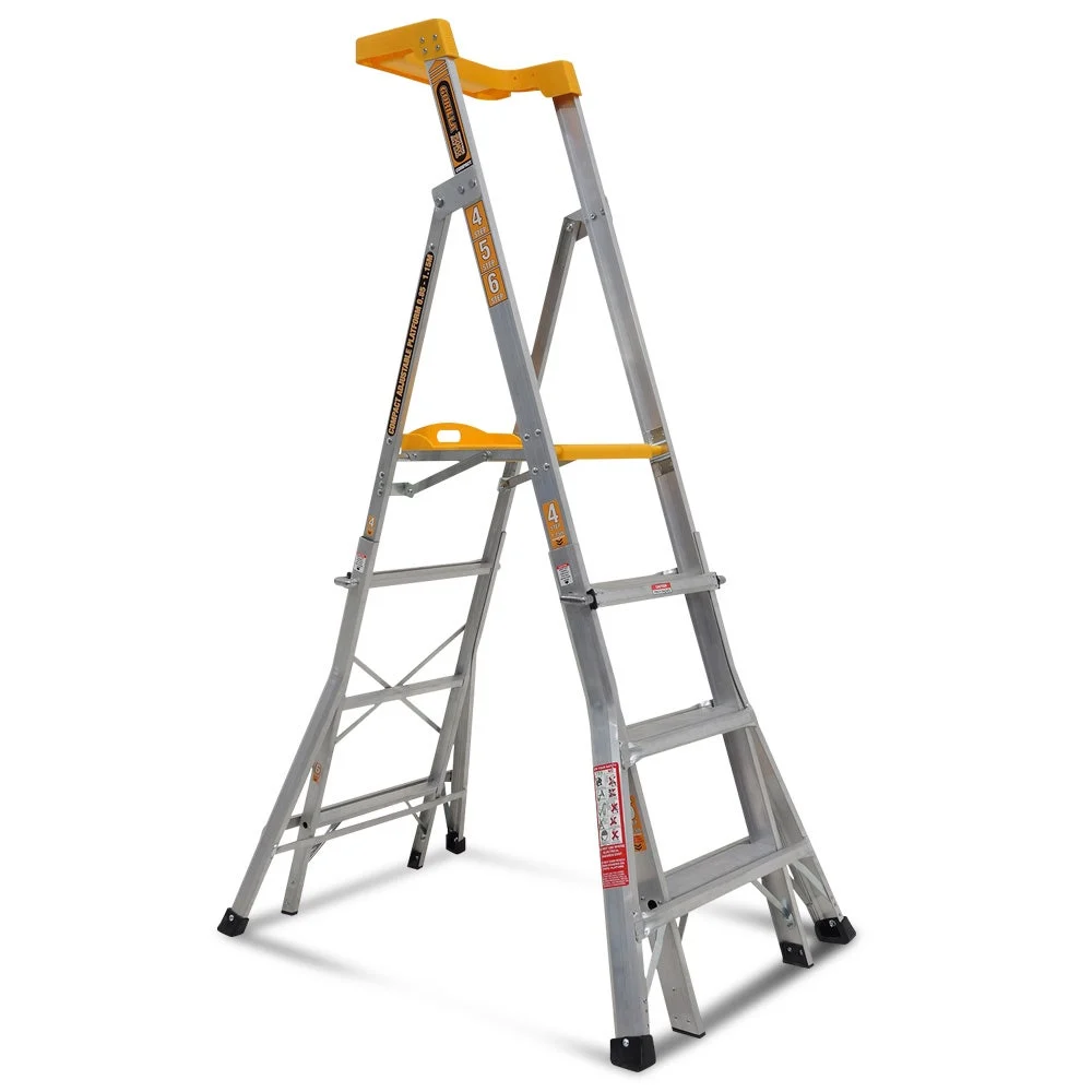 GORILLA 1.2-1.8m Lite Series Aluminium Adjustable Platform Ladder RPL0406-I