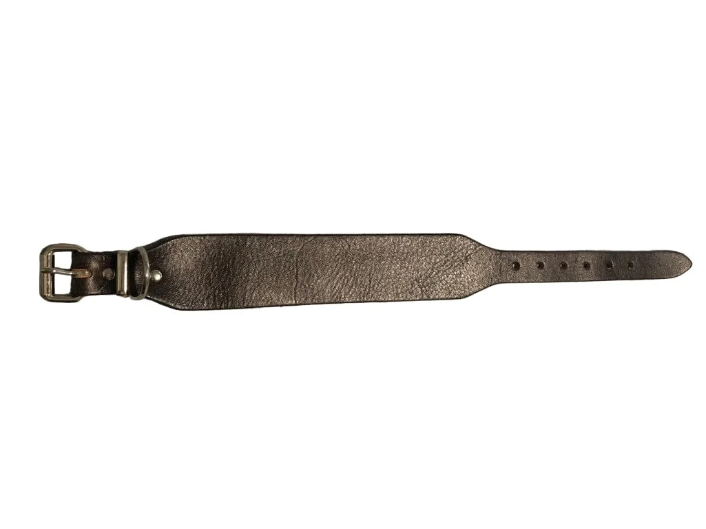 Greyhound Shaped Leather Dog Collar