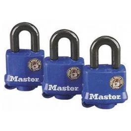 Master Lock Weatherproof Padlocks - 9/32" Shackle - 3 Pack