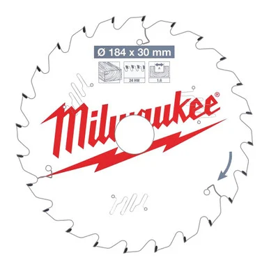 Milwaukee 4932471297 184mm x 30mm 24T Wood Saw Blade