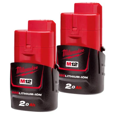 Milwaukee M12 B2 2.0Ah 12V Li-Ion Battery - Pack of 2