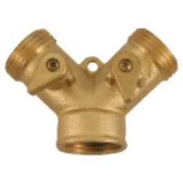 New Line Brass 2-Way Garden Hose Shut-Off Valve