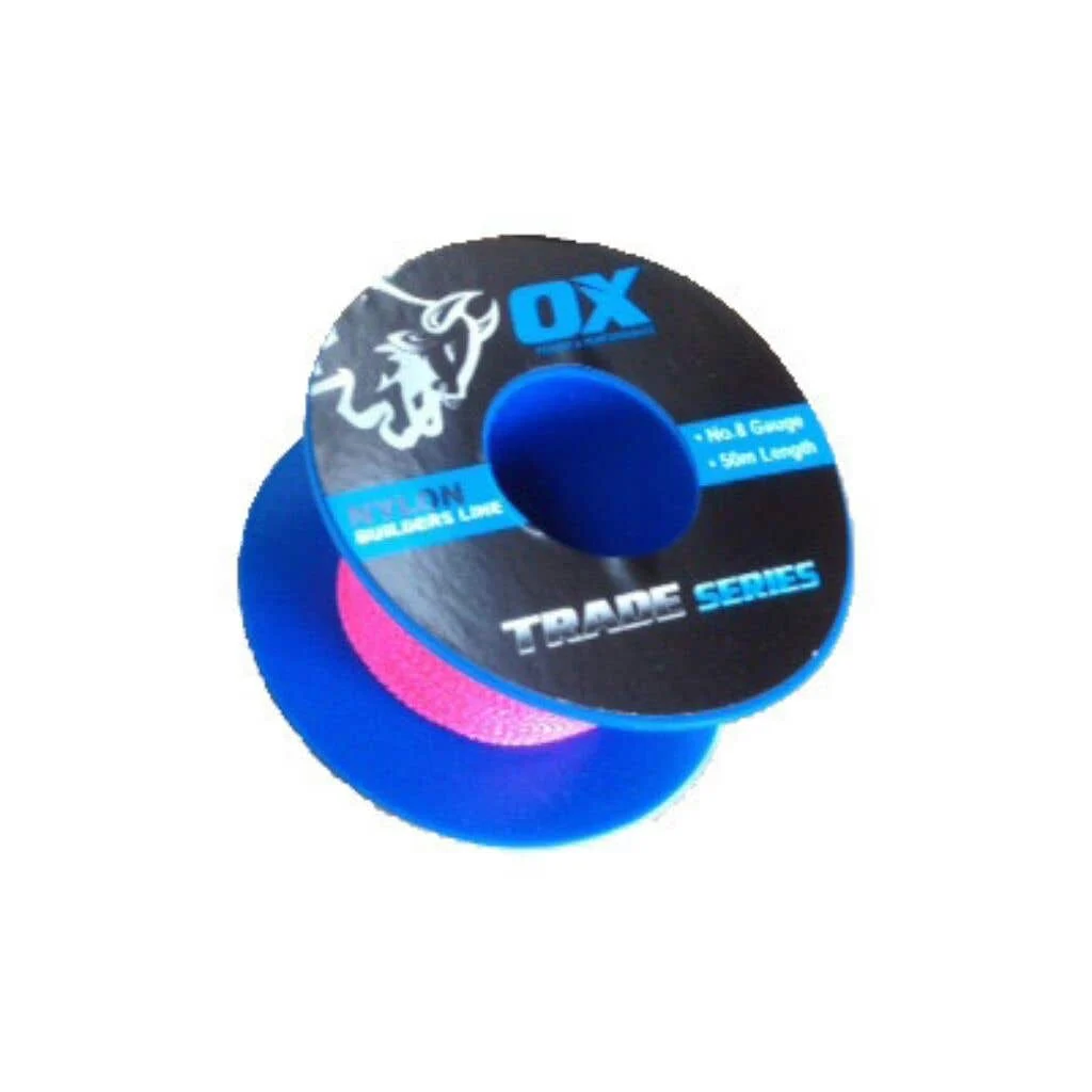 Ox Nylon Builders Line No. 8 Gauge Pink 50m