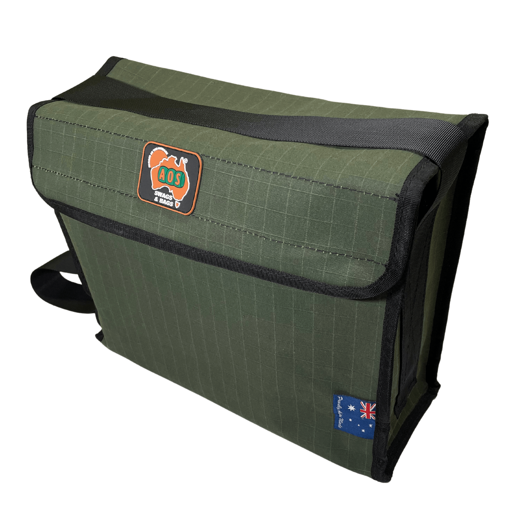 Small Green Canvas STD Tool/Crib/Shoulder Bag Triple Layer Heavy Duty Base AOSBAGTSTD1RGN by AOS