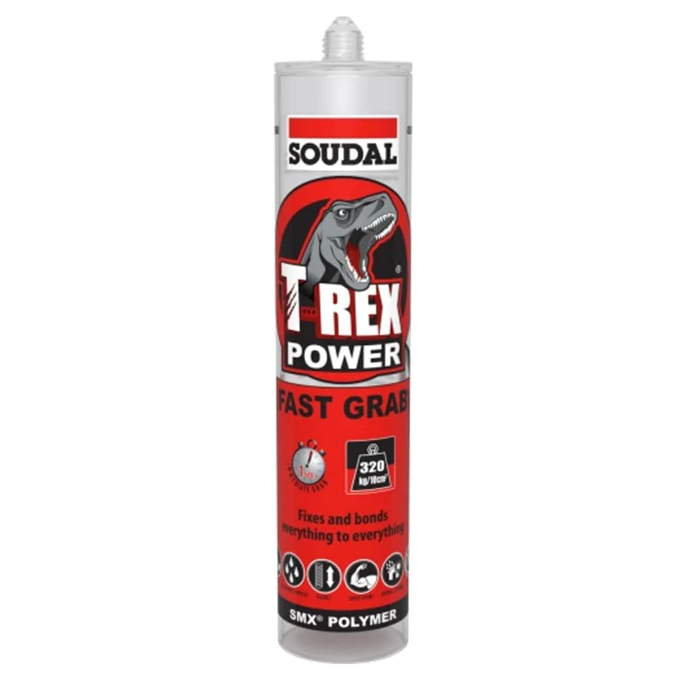 Soudal 290ml Cartridge of T-Rex Power Fast Grab in Clear 134912