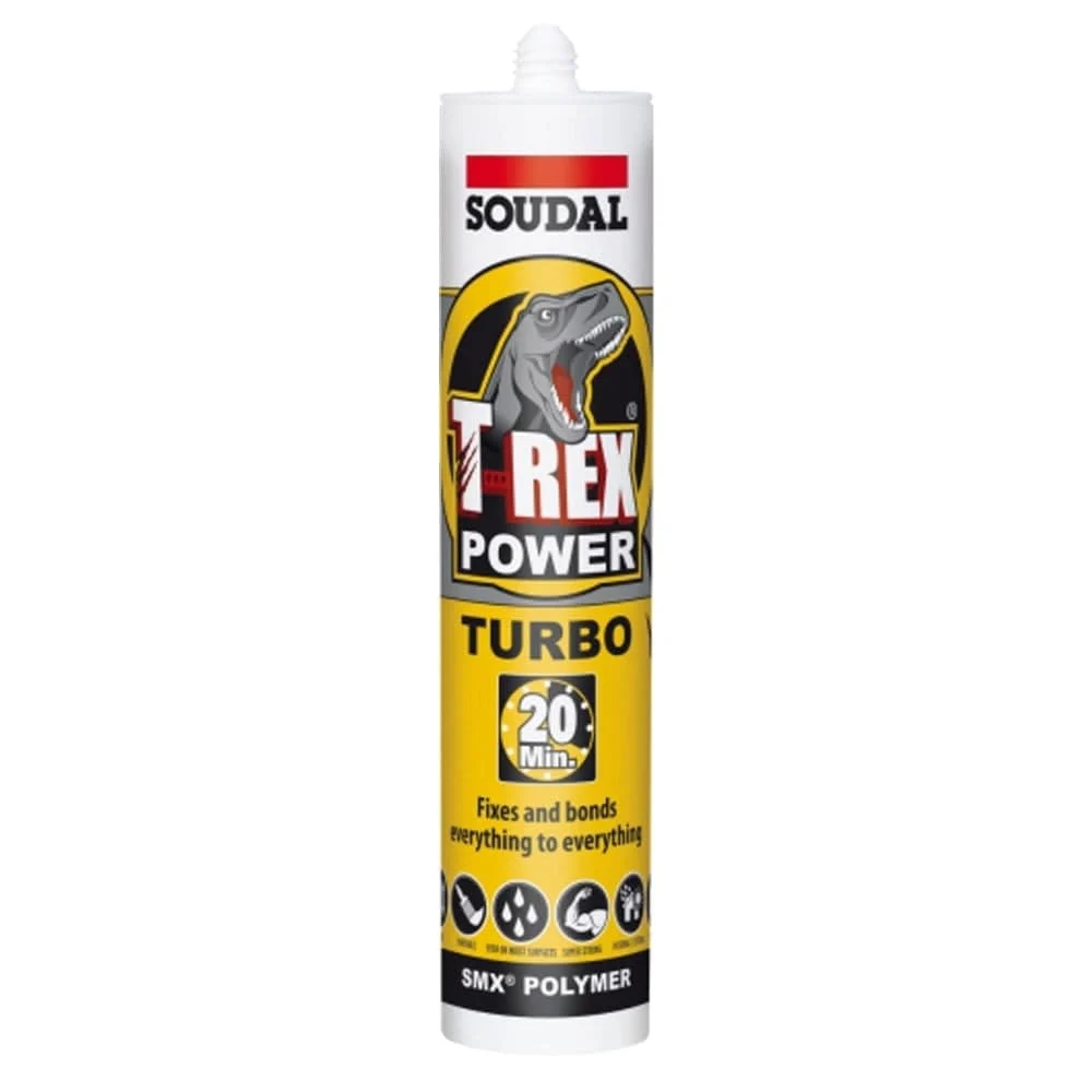 Soudal 290ml Cartridge of T-Rex Power Turbo in White 128371