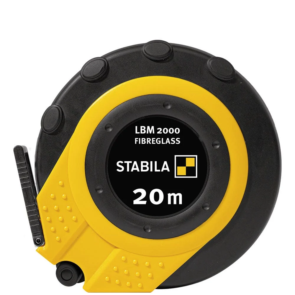 STABILA 20m x 13mm LBM 2000 Closed Case F/glass Tape Measure w/ Metric ScaleUniversal Hook 19654