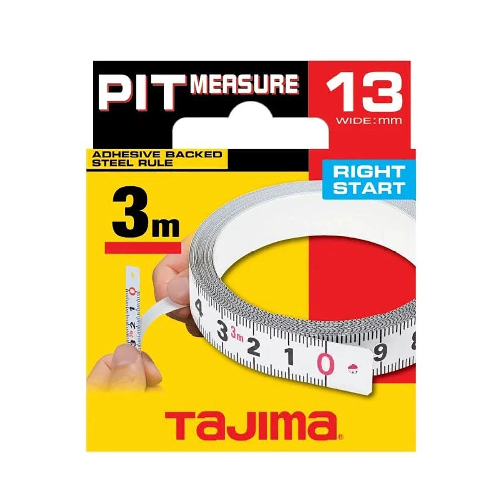 TAJIMA 3m x 13mm Self-Adhesive Tape Measure PIT30FR