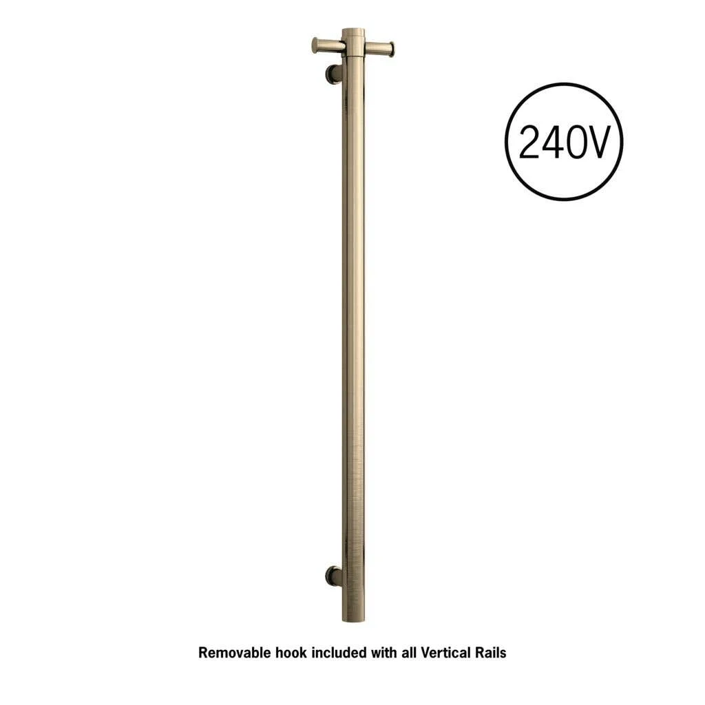 Thermogroup 240V 20W Straight Round Vertical Bar Brushed Bronze 900 x 142 x 100mm
