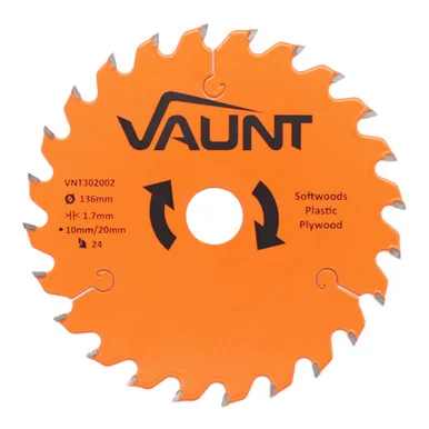 Vaunt 136mm x 20mm 24T TCT Circular Saw Blade with 10mm Reduction Ring