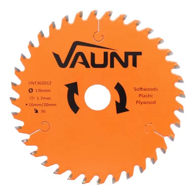 Vaunt 136mm x 20mm 36T TCT Circular Saw Blade with 10mm Reduction Ring