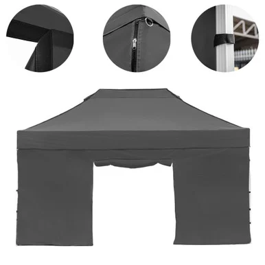Vaunt X 4.5m x 1.9m Double Door Gazebo Side Panel - Grey