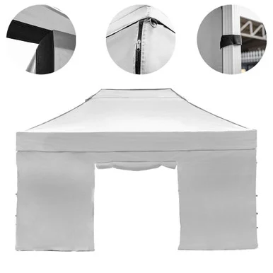 Vaunt X 4.5m x 1.9m Double Door Gazebo Side Panel - White