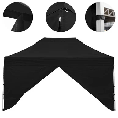 Vaunt X 4.5m x 1.9m Single Door Gazebo Side Panel - Black