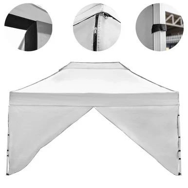 Vaunt X 4.5m x 1.9m Single Door Gazebo Side Panel - White
