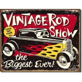 Vintage Rod Show Tin Sign