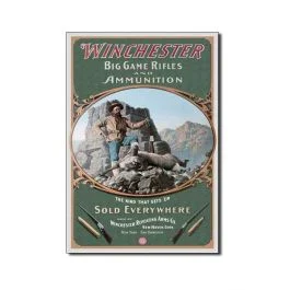 Winchester - Hunter With Ram Tin Sign