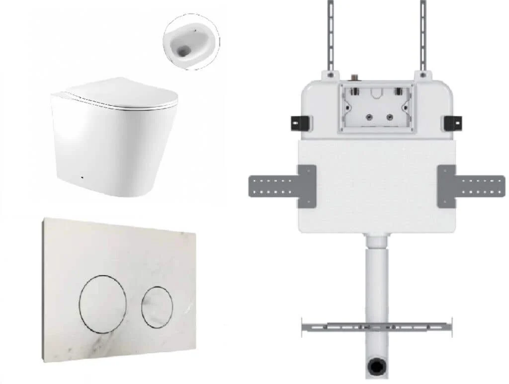 Zumi Zero Pan with Round Porcelain Plate & Cistern Matte White Z28RPMW